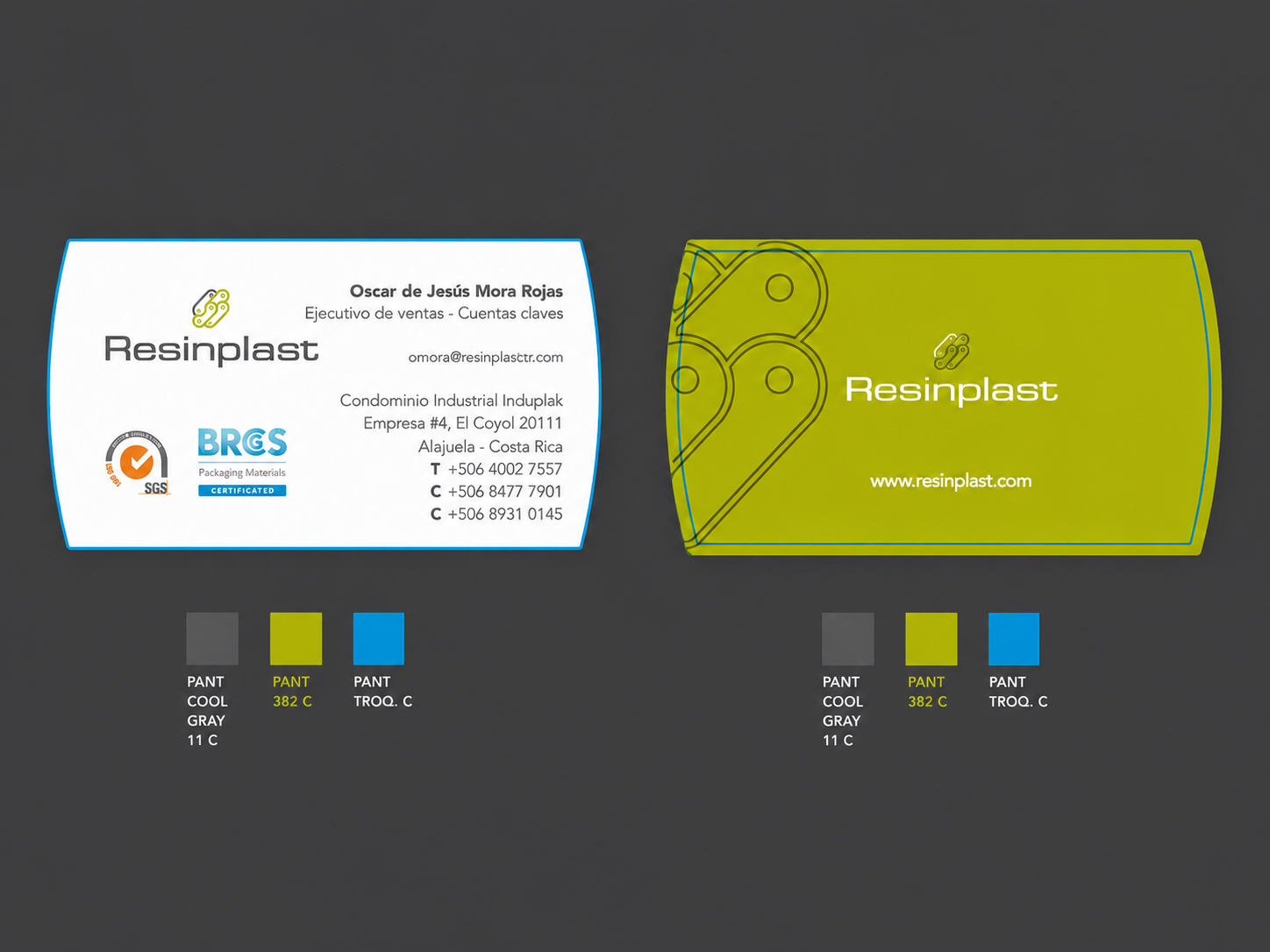 Tarjetas troqueladas y laminadas producidas por BYRONALLEN